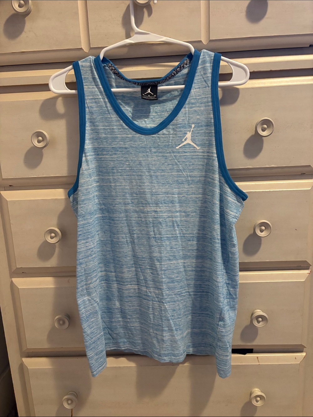 Jordan Blue Heather Tank with Dark Blue Trim